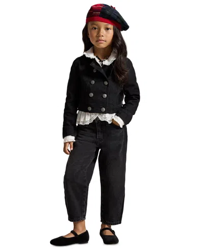 Polo Ralph Lauren Babies' Girls' 2t-6 Curved Tapered Denim Jeans In Black