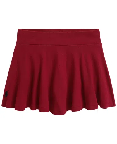 Polo Ralph Lauren Kids' Girls' 2t-6 Stretch-mesh Pull-on Skort In Burgundy