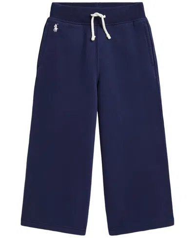 Polo Ralph Lauren Kids' Girls' 2t-6x Fleece Wide-leg Sweatpants In Blue