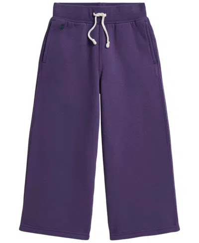 Polo Ralph Lauren Kids' Girls' 2t-6x Fleece Wide-leg Sweatpants In Purple