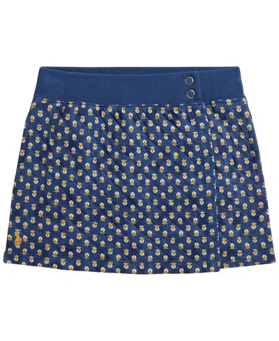 Polo Ralph Lauren Kids' Girls' 2t-6x Floral Quilted Wrap Skirts In Blue