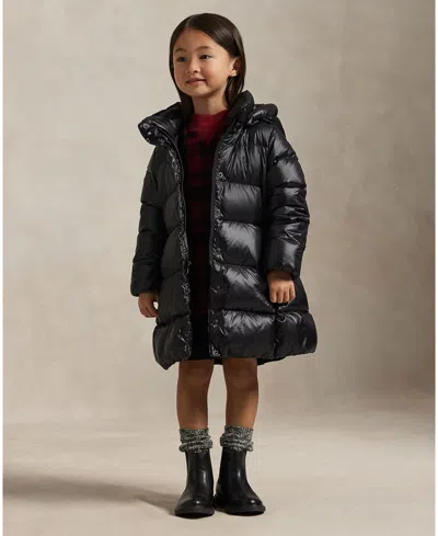 Polo Ralph Lauren Girls 2t-6x Hooded Long Jacket In Polo Black