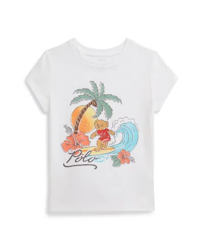 Polo Ralph Lauren Kids' Girls' 2t-6x Polo Bear Cotton Jersey T-shirt In White