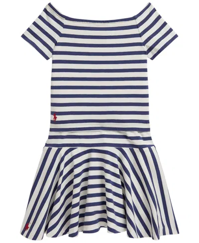 Polo Ralph Lauren Kids' Girls' 2t-6x Striped Stretch Jersey T-shirt & Skort, 2-piece Set In Black