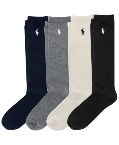 Polo Ralph Lauren Kids' Girls' 4-11 Knee High Socks, 4-pack In Multi