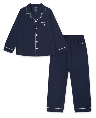 Polo Ralph Lauren Kids' Girls 7-16 2-piece Button Up Coat And Pants Set In Blue