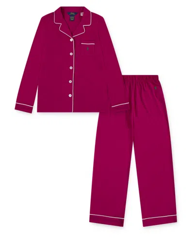 Polo Ralph Lauren Kids' Girls 7-16 2-piece Button Up Coat And Pants Set In Pink