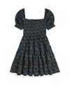 Polo Ralph Lauren Ralph Lauren Floral Smocked Cotton Jersey Dress In Blue