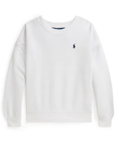 Polo Ralph Lauren Kids' Girls' 7-16 Logo Crewneck Sweatshirt In White