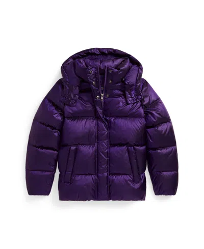 Polo Ralph Lauren Kids' Girls 7-16 Mock Neck Hooded Jacket In Purple