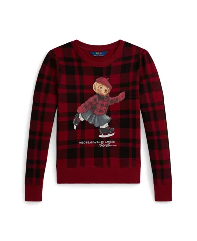 POLO RALPH LAUREN GIRLS 7-16 PLAID LONG SLEEVE SWEATSHIRT