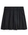 Polo Ralph Lauren Kids' Pleated Denim Skirt In Black