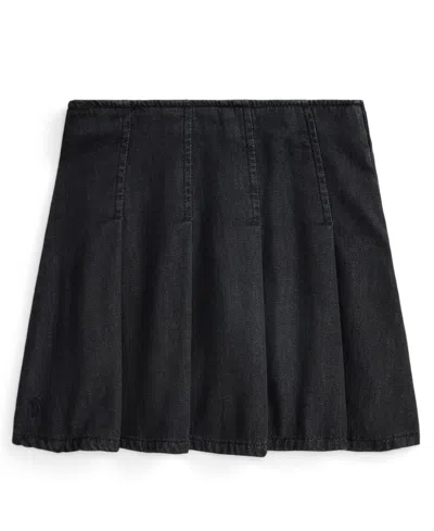 POLO RALPH LAUREN GIRLS 7-16 PLEATED DENIM SKIRT