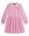 Polo Ralph Lauren Ralph Lauren Striped Cotton Poplin Shirtdress In Pink