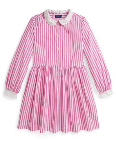 POLO RALPH LAUREN GIRLS 7-16 STRIPED LONG-SLEEVE SHIRT DRESS