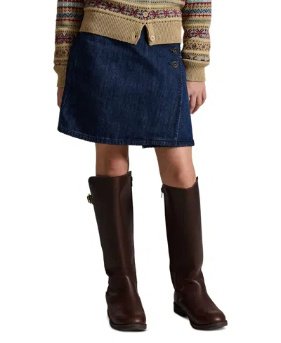 Polo Ralph Lauren Kids' Girls' 7-16 Denim Wrap Skirt In Blue