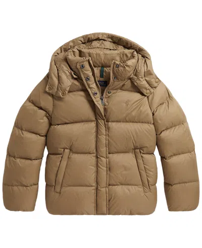 Polo Ralph Lauren Kids' Girls' 7-16 Down Hooded Jacket In Brown
