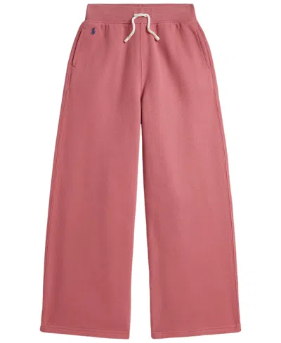 Polo Ralph Lauren Kids' Girls' 7-16 Fleece Wide-leg Sweatpants In Pink