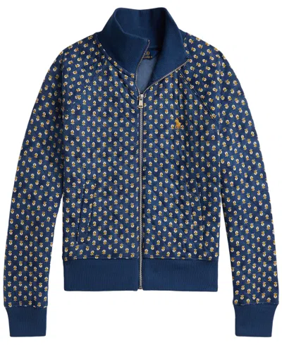 Polo Ralph Lauren Kids' Girls' 7-16 Floral Quilted Double-knit Jacket In Blue