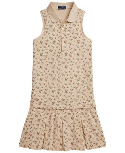 Polo Ralph Lauren Kids' Girls' 7-16 Floral Stretch Mesh Polo Shirt And Skort, 2-piece Set In Neutral