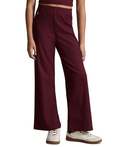 Polo Ralph Lauren Kids' Girls' 2t-6x Ribbed Wide-leg Pants In Brown