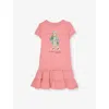 Polo Ralph Lauren Ralph Lauren Polo Bear Tiered Cotton Jersey Dress In Pink