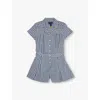 Polo Ralph Lauren Gingham Cotton Playsuit In Blue