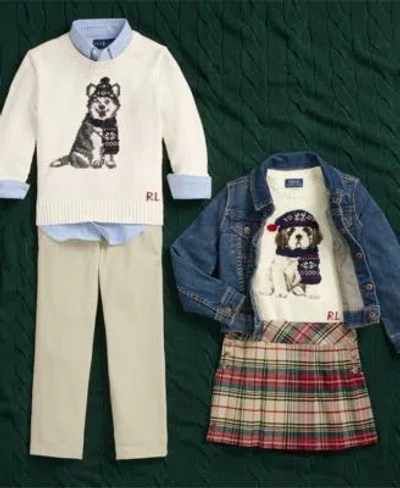 Polo Ralph Lauren Kids' Girls Boys Holiday Sibling Matching Moment In Marcella Wash