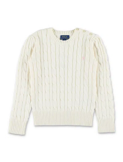 Polo Ralph Lauren Girls Cable-knit Sweater In Warm White