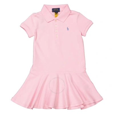 Polo Ralph Lauren Girls Carmel Pink Polo Pony Cotton Polo Dress