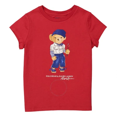 Polo Ralph Lauren Kids'  Girls Chili Pepper Polo Bear Cotton T-shirt