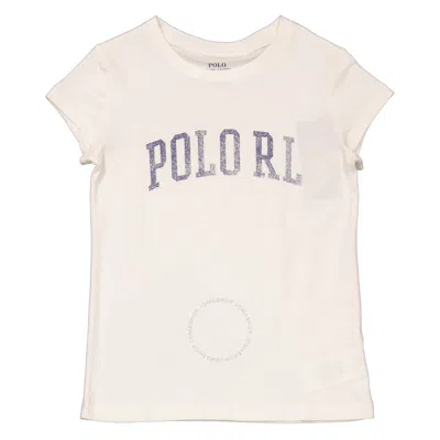 Polo Ralph Lauren Kids'  Girls Deckwash White Graphic Cotton T-shirt