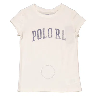 Polo Ralph Lauren Girls Deckwash White Graphic Cotton T-shirt