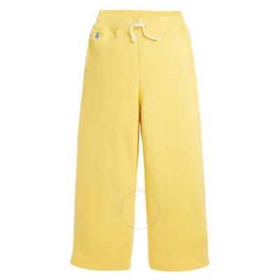 Polo Ralph Lauren Girls Drawstring Wide-leg Sweatpants In Yellow