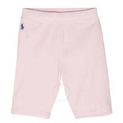 Polo Ralph Lauren Girls Embroidered Pony Biker Shorts In Pink/blue