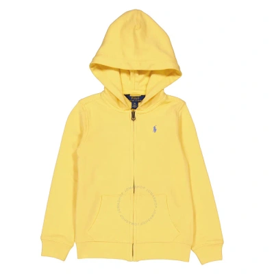 Polo Ralph Lauren Girls Empire Yellow Pony Embroidered Terry Zip-up Hoodie