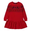 Polo Ralph Lauren Girls Fair Isle Fleece Dress In Red In Red