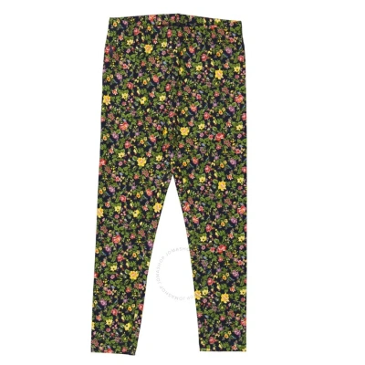 Polo Ralph Lauren Girls Floral Print Stretch Leggings In Black