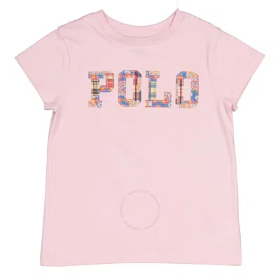 Polo Ralph Lauren Kids'  Girls Hint Of Pink Polo Logo Cotton T-shirt