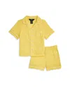 Polo Ralph Lauren Girls' Jersey Short Sleeve Top & Shorts Pajama Set - Little Kid In Beekman Yellow