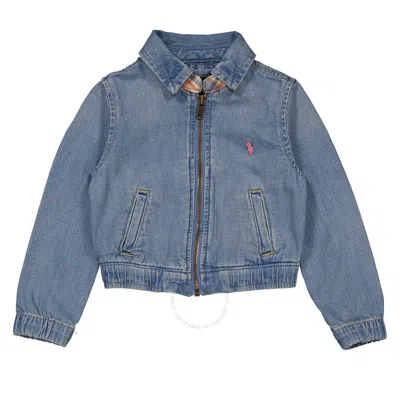 Polo Ralph Lauren Girls Lamarie Wash Denim Jacket In Blue