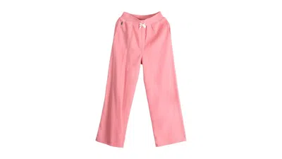 Pre-owned Polo Ralph Lauren Girls Lightweight Magic Fleece Wide Leg Pants In Faded Peony In Pink
