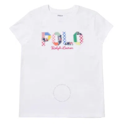 Polo Ralph Lauren Girls Logo Crew Neck Cotton T-shirt In White