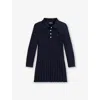 Polo Ralph Lauren Girls 2t-6x Mini-cable Long Sleeves Sweater Dress In Blue