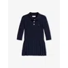 Polo Ralph Lauren Girls 2t-6x Mini-cable Long Sleeves Sweater Dress In Blue