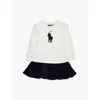 Polo Ralph Lauren Big Pony Corduroy-skirt Fleece Dress In White