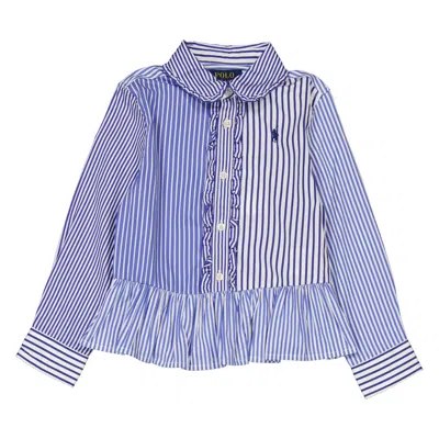 Polo Ralph Lauren Girls Long-sleeve Stripe Shirt In Blue
