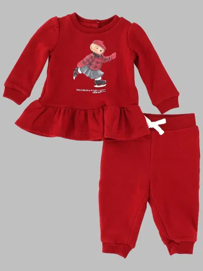 Polo Ralph Lauren Girls Mini Knit Jumper & Set Outfit In Red