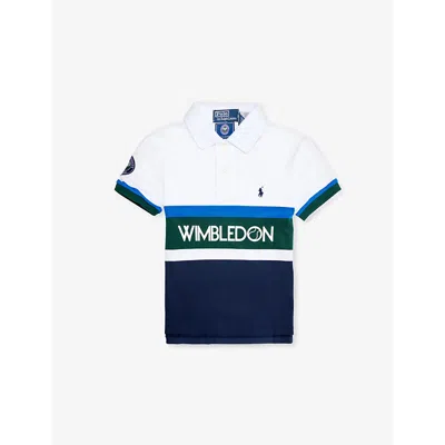 Polo Ralph Lauren Girlskids X Wimbledon Boys' Logo-print Cotton-pique Polo Shirt In Multi