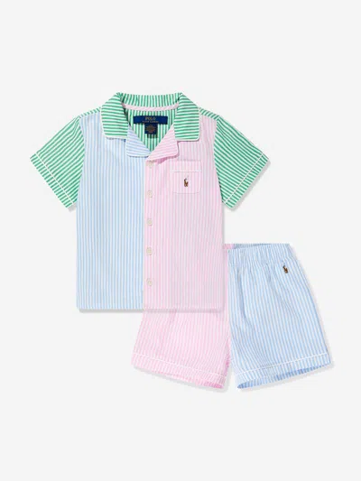 Polo Ralph Lauren Kids' Ralph Lauren Girls Oxford Short Pyjama Set In Multicoloured